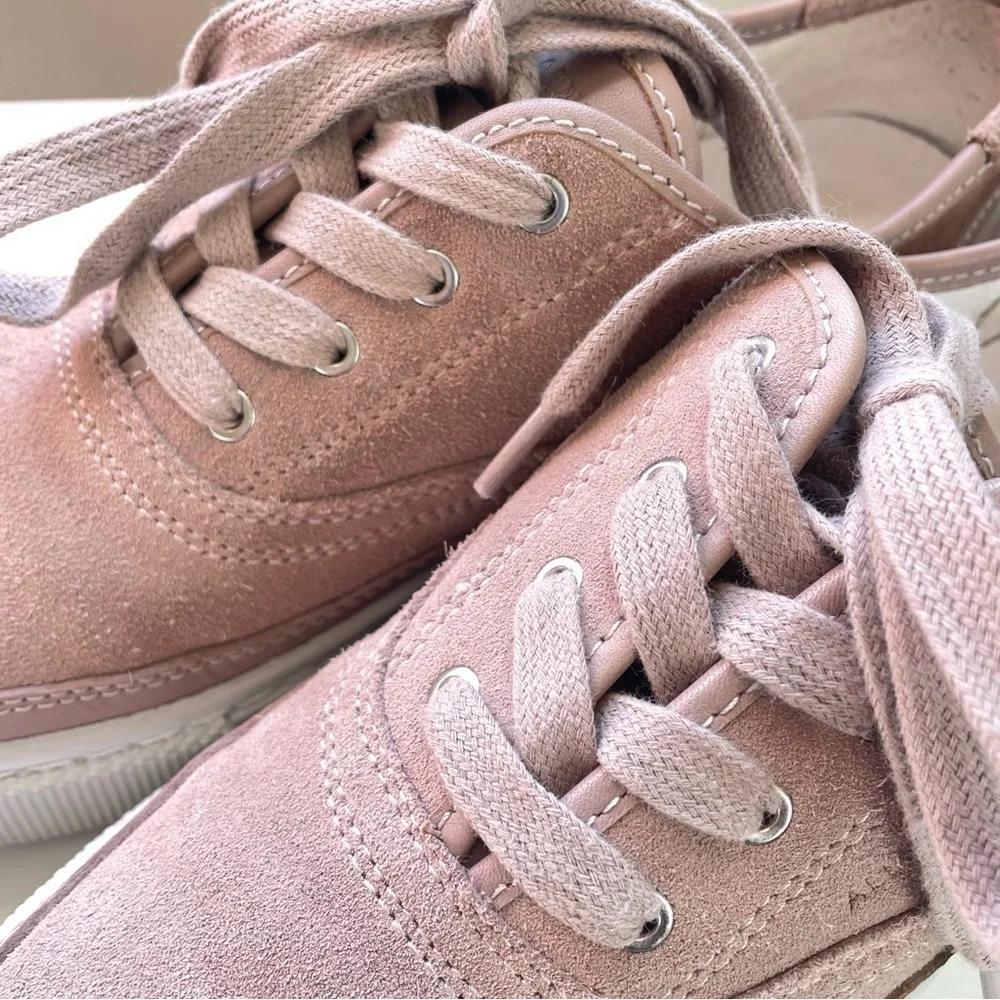 Allsaints Bella Suede Sneakers Dusty Pink Rose Platform Trainers 10